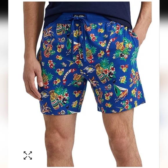 Polo Ralph Lauren Men's Blue tropical vacation Polo Bear sleep short Size L NWT - Picture 4 of 15